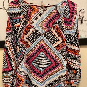 New Blouse with Aztec designs and colors.